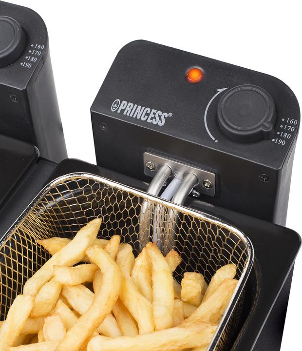 Image du produit Princess 183028 Double Black Fryer, Deep fryer, 6 L, 1.8 kg, 190 °C, Double, Black