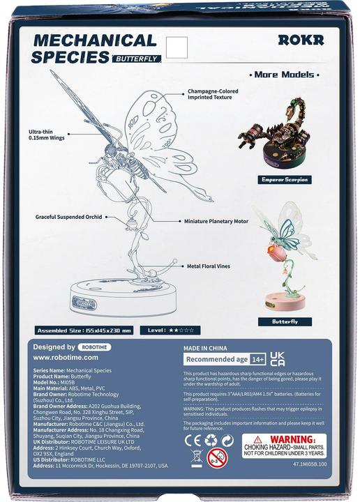 Productafbeelding Rokr MI05P - Vlinder (roze) (79 onderdelen)