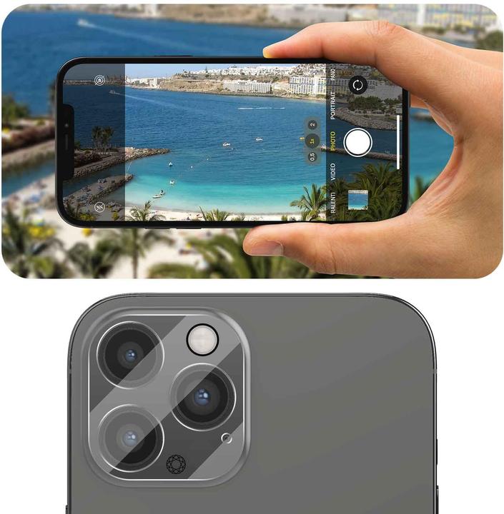 Actual product image Bigben Connected Rear camera film, camera glass, 9H+ hardness (1 Piece, Apple iPhone 12 Pro Max)