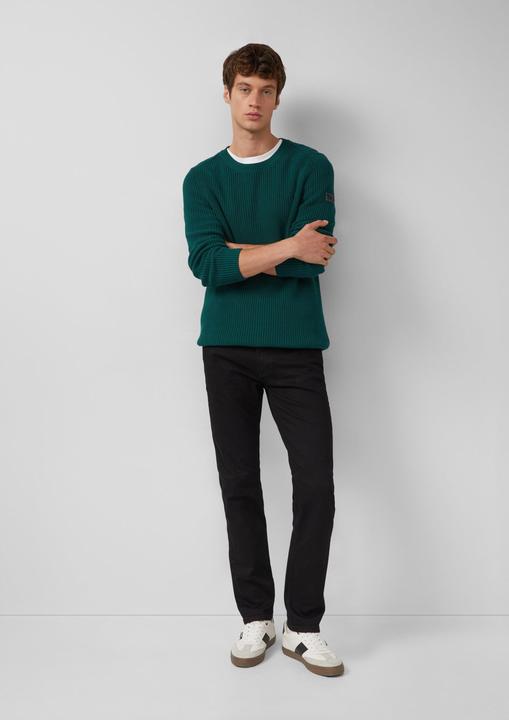 Image du produit s.Oliver Strickpullover Strukturierter Baumwoll-Pullover mit Label-Patch (3XL)