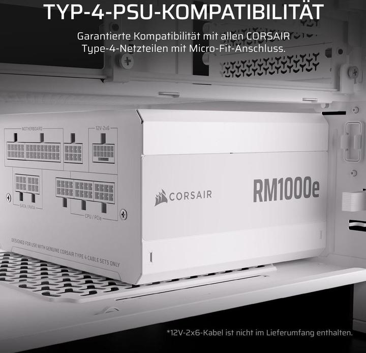 Produktbild Corsair Stromkabel PCIe Power 8-Pin (6+2-Split) Weiss, 65 cm (65 cm)