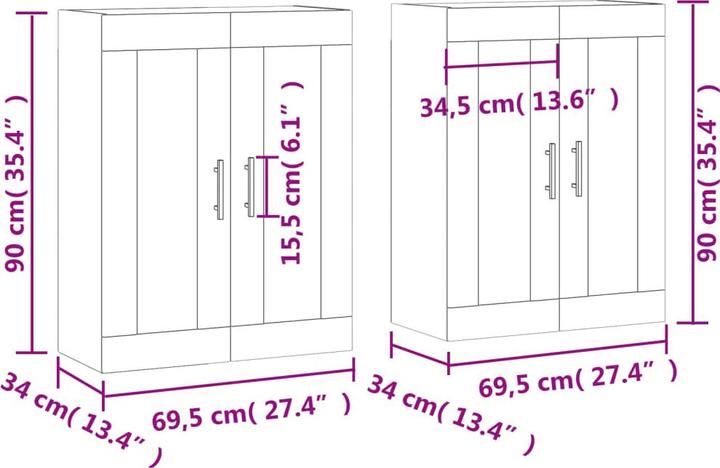 Image du produit vidaXL Wandschrank (69.50 x 34 x 90 cm)