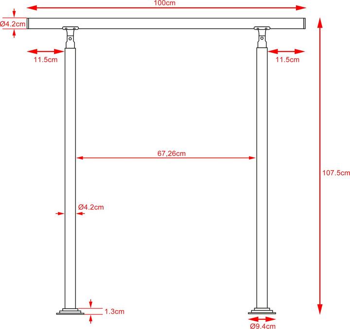 Actual product image Monzana Treppengeländer (Stainless steel)