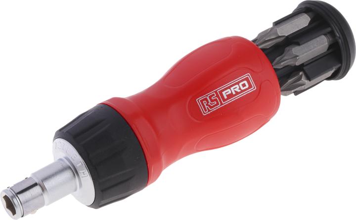 RS PRO Slotted, Phillips, Pozidriv, Torx screwdriver bit set, 7 pieces (Cross Phillips PH, Cross Pozidriv PZ, Screw slot)