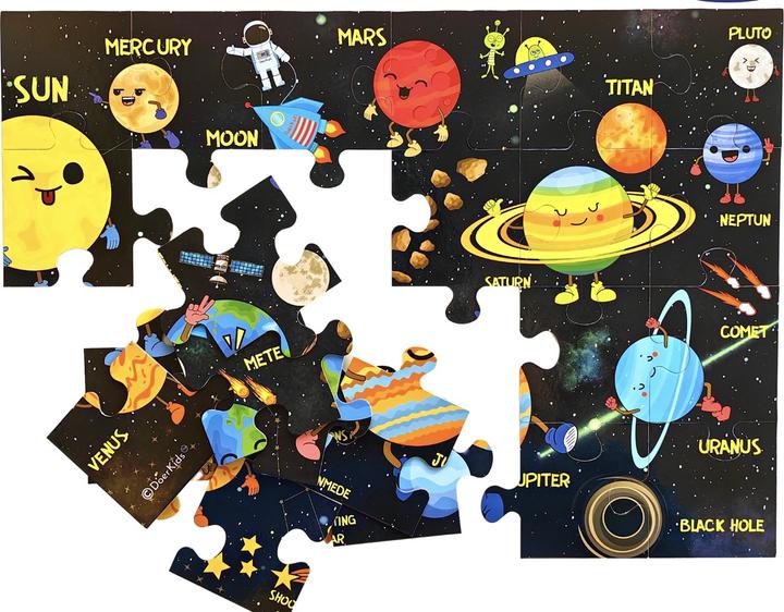 Image du produit DoerKids Système solaire puzzle de sol géant (24 pièces)