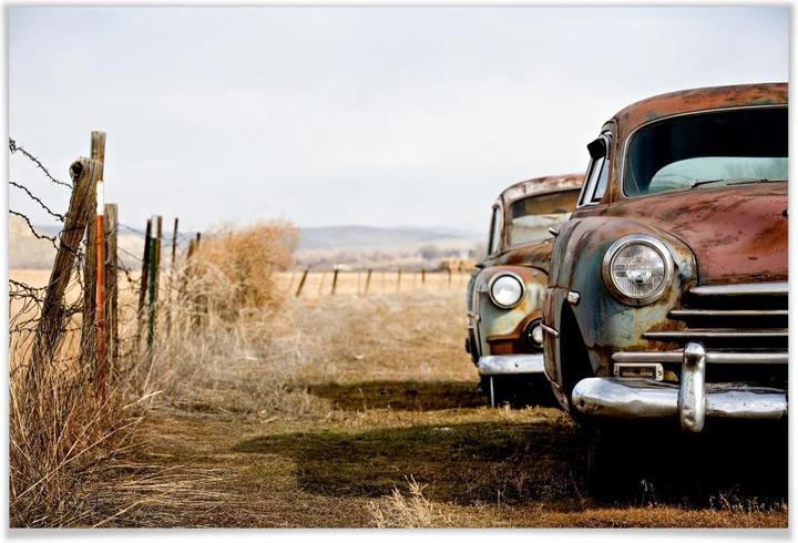 Image du produit Trenddeko Old rusted Cars (120 x 80 cm)