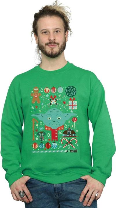 Actual product image Star Wars Mens Yoda Christmas Sweatshirt (XXL)