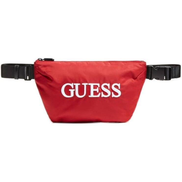 Guess Uomo Rosso Uomini, Marsupio, Quatro, Textile Fanny Pack, Red, 19/28.5 X 17 X 4 Cm, For Men,