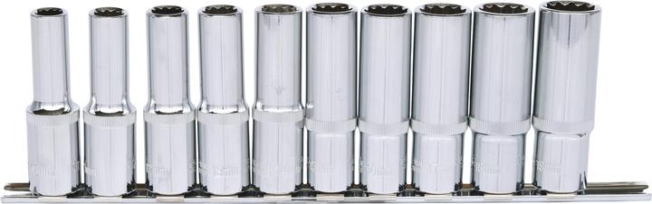Actual product image KS Tools 1/2" CHROMEplus 12-edge socket set long, Flank Traction, 10 parts (19 mm, 17 mm, 15 mm, 13 mm, 16 mm, 14 mm, 18 mm, 11 mm, 12 mm, 10 mm)