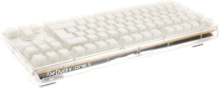 Actual product image Ducky One 3 Aura White TKL Gaming Keyboard, RGB LED - MX-Red (DE, Cable)