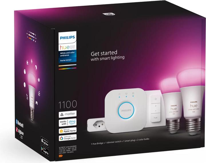 Immagine prodotto Philips Starter set White & Color Ambiance, 2 x E27, 75 W, Bridge (E27, 800 lm, 1 x)