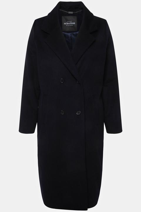 Actual product image Ulla Popken Wool Blend Lapel Collar Coat
