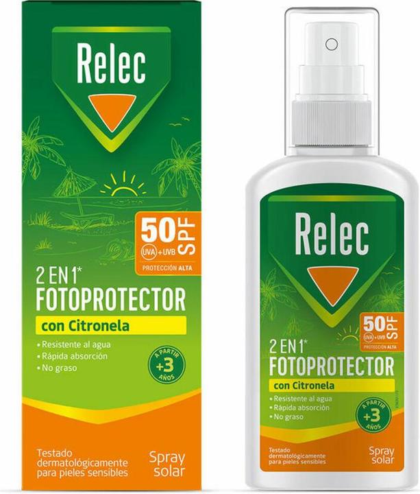 Actual product image Omega Pharma 2-in-1 solar PHOTOPROTECTOR citronella spray SPF50 100 ml (Sun spray, SPF 50, 100 ml)