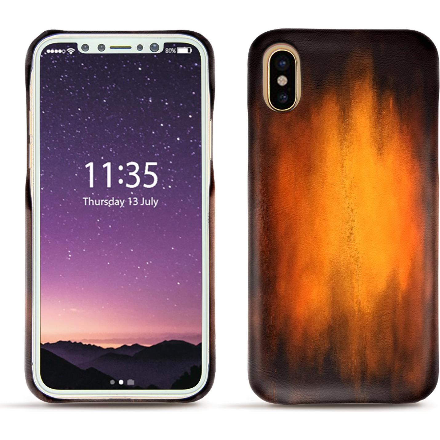 Thumbnail - Noreve Lederschutzhülle (Apple iPhone X), Smartphone Hülle, Violett