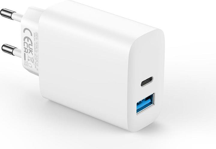Image du produit Forever TC-07 PD QC charger 1x USB-C 1x USB 30W white + USB-C - USB-C cable 60W (30 W, 2 ports)