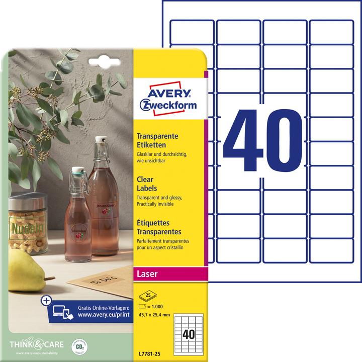 Productafbeelding Avery Kristalheldere etiketten