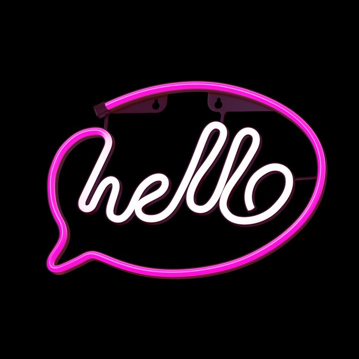 Actual product image Forever Light Neon LED Light HELLO pink white Bat + USB FLNE15 (76 lm)