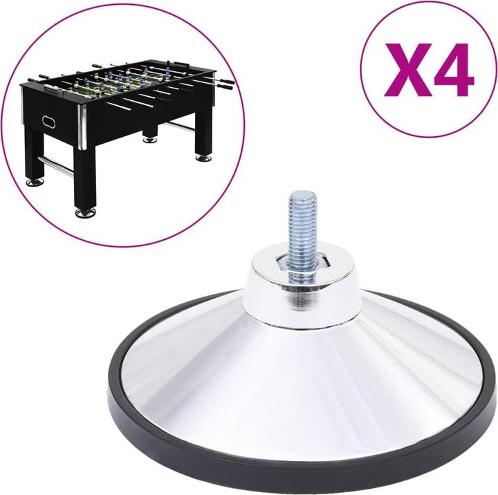 Diverse Hardware Tischfussball-Füsse 4 Stk. Verchromt