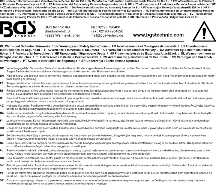 Produktbild BGS Nutmutternschlüssel Zapfen innen liegend KM12