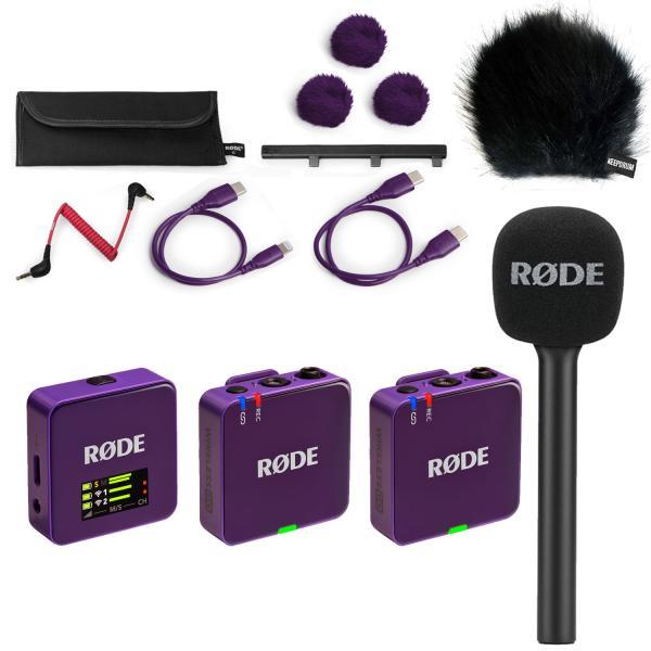 Produktbild RØDE Mikrofon-Funksystem Wireless GO Gen 3 Lila Interview Set 1 BK