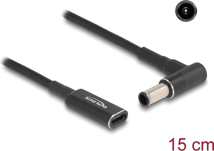 Actual product image Delock Adapter cable for notebook charging cable USB Type-C™ socket to Sony 6.0 x 4.3 mm plug 90° angled 1 (0.15 m)