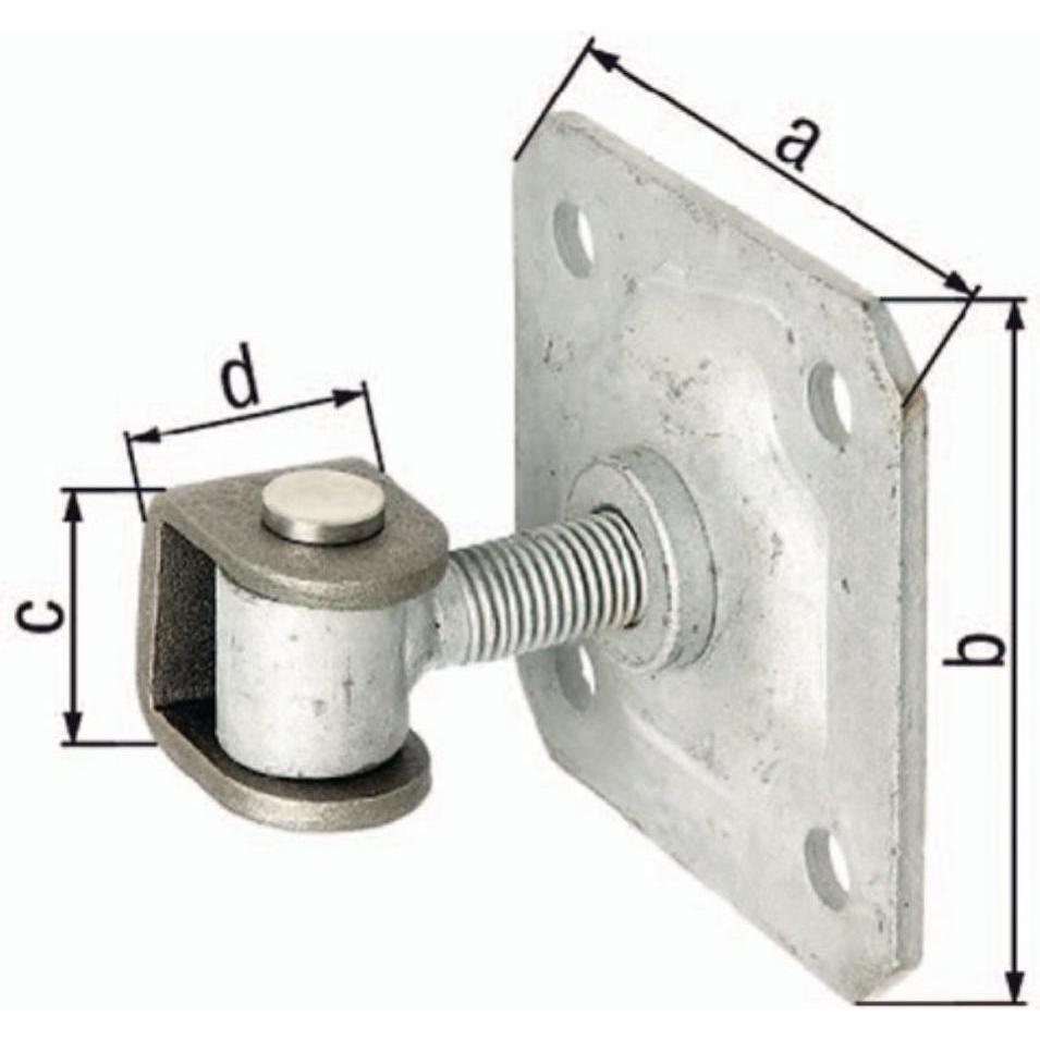 GAH, Türbeschlag + Scharnier, Torband 100x100x42x30mm Stahl roh
