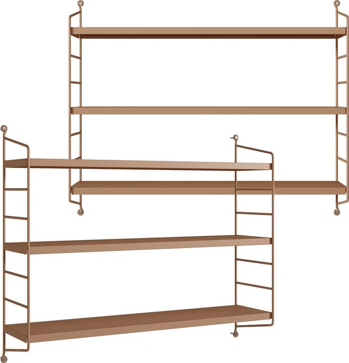 Produktbild En.Casa Modulares Wandregal Strängnäs 2er Set Hellbraun (60 x 15 x 50 cm)