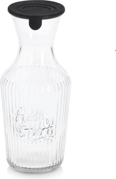 Zeller Present Carafe en verre avec couvercle en silicone 1.2 l ø 11x25.5 cm (1.20 l)