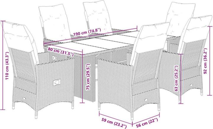 Produktbild vidaXL Garten Essgruppe