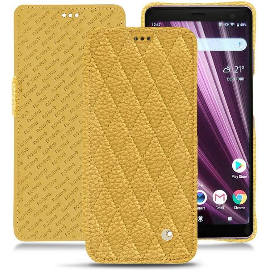Noreve Lederschutzhülle horizontal (Sony Xperia XZ3), Smartphone Hülle, Orange