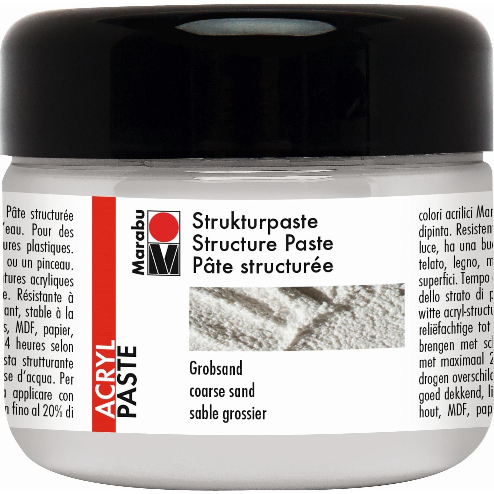 4x Marabu, Künstlerfarbe + Bastelfarbe, Strukturpaste (Transparent White, 225 ml)