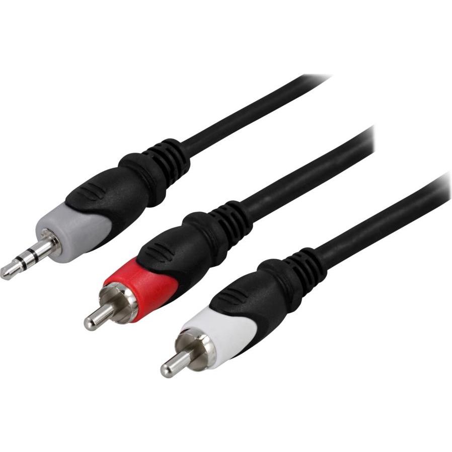 Deltaco MM-145 - 3.5mm - 2 x RCA - 20 m - Mehrfarbig (20 m, 3.5mm Klinke (AUX)), Audio Kabel