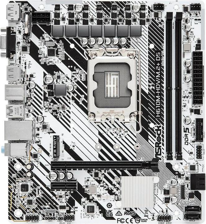 Produktbild AsRock H610M-HDV/M.2+ (LGA 1700, Intel H610, mATX)