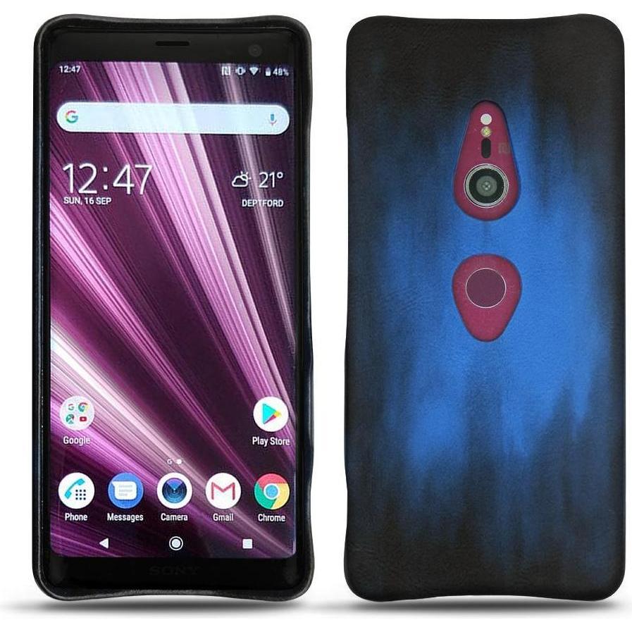 Noreve Lederschutzhülle (Sony Xperia XZ3), Smartphone Hülle, Blau