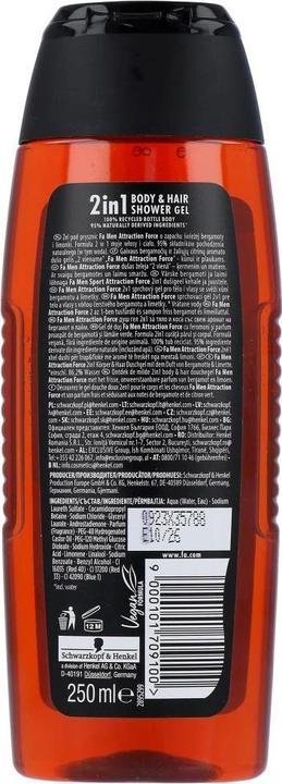 Actual product image Fa Men 2-In-1 Shower Gel Attraction Force With Pheromones And Seductive Fragrance - 250 Ml (250 ml)