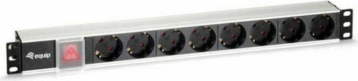Produktbild equip Steckdosenleiste 1HE8fach Schukon. Alu Sch (8x, CEE 7/3, 1.80 m)