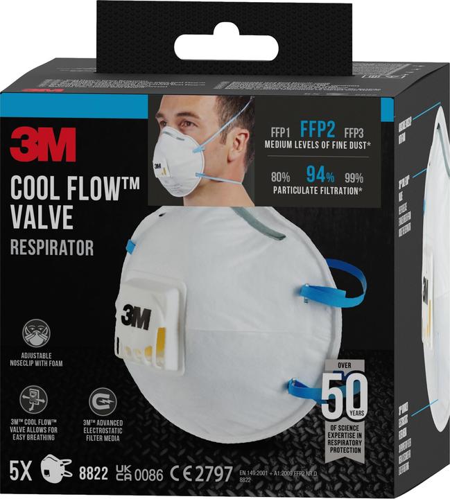 Actual product image 3M Particle mask 8822 PRO5 (FFP2, 5 x)