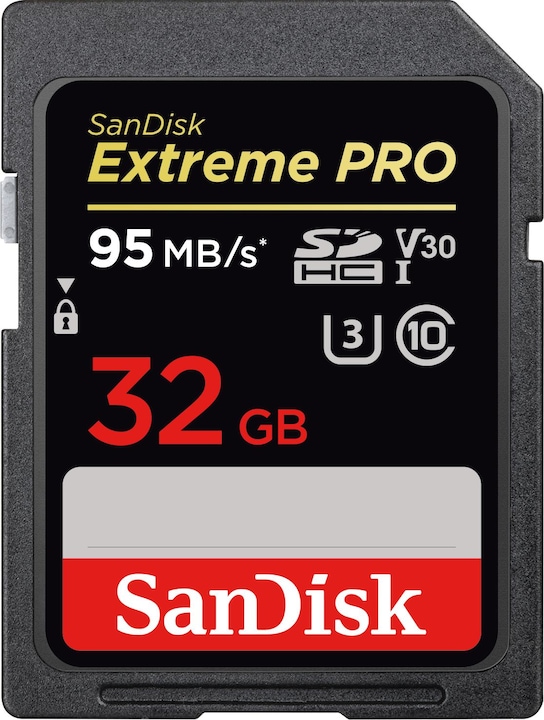 Image du produit SanDisk Extreme Pro SDHC U3 (32 Go, SDHC, U3, UHS-I)