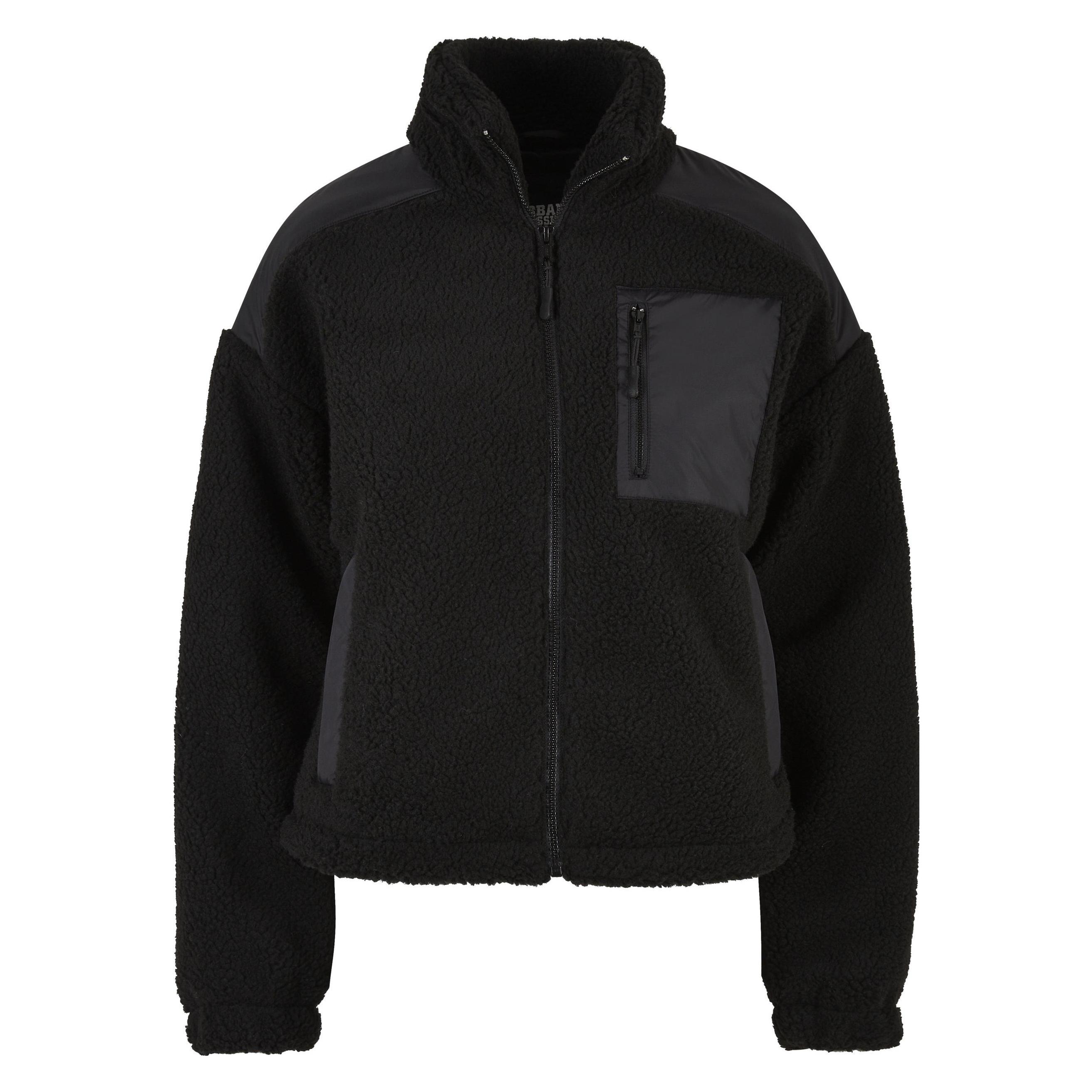 Urban Classics, Damen, Winterjacken, Ladies Sherpa Mix Jacket, Schwarz, (Xl)