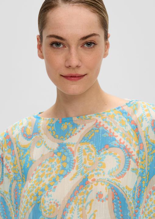 Produktbild S.Oliver Bluse Chiffon-Bluse mit Raffung und Glitzergarn im Loose Fit (M)