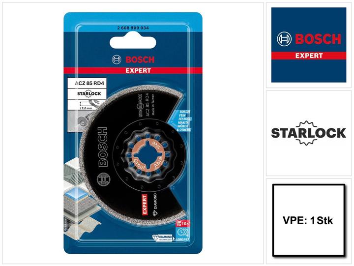 Produktbild Bosch Professional Zubehör EXPERT Grout Segment Blade ACZ 85 RD4 Blatt für Multifunktionswerkzeuge, 85 mm