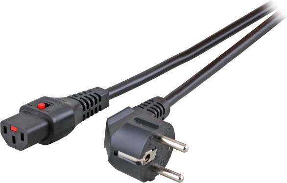Produktbild Iec Lock Netzanschlusskabel Schutzkontaktstecker abgewinkelt an Kaltgerätebuchse 10 (3 m)