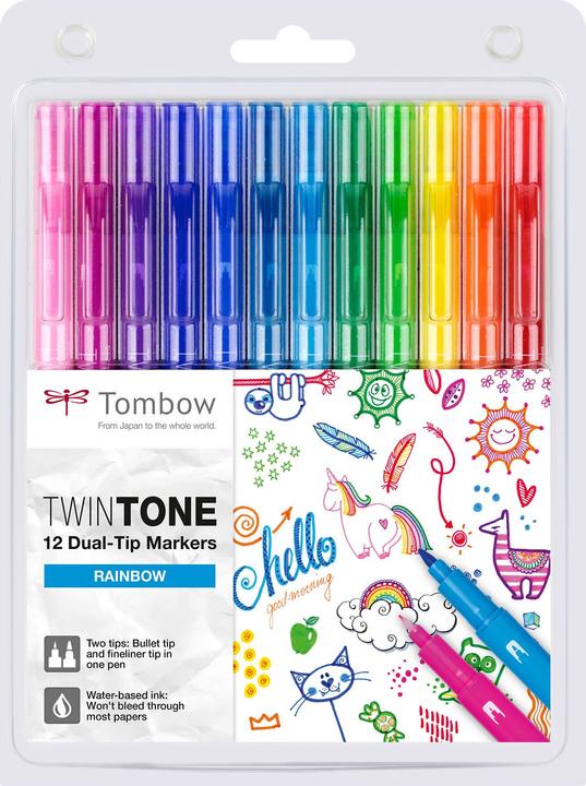 Tombow TwinTone Rainbow (Multicoloured, 12 x)
