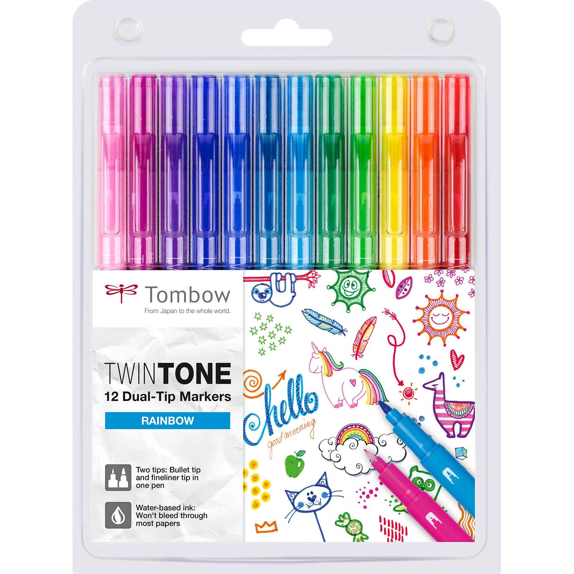 Tombow, Malstifte, TwinTone Regenbogen (Mehrfarbig, 12 x)