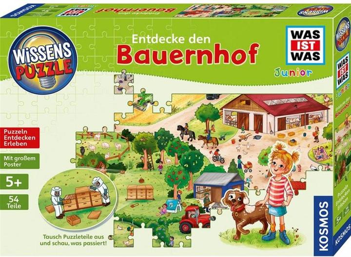 Kosmos Knowledge puzzle What is What Junior - Discover the farm (54 pieces)