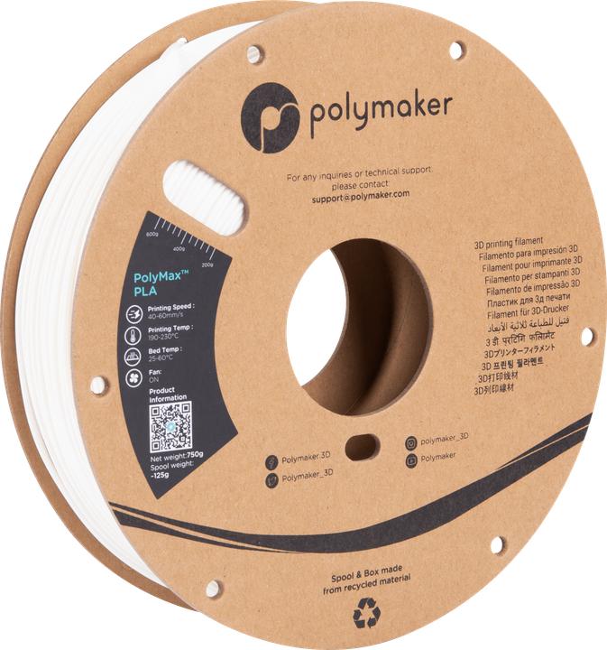 Produktbild Polymaker PolyMax Tough PLA White 2.85mm 750g (Tough PLA, 2.85 mm, 750 g, Weiss)
