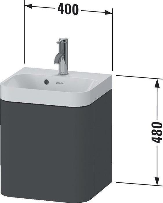 Produktbild Duravit Waschtischset HAPPY D.2 PLUS 400x360mm ein Hahnloch weiss hochglanz (40 x 36 x 48 cm)