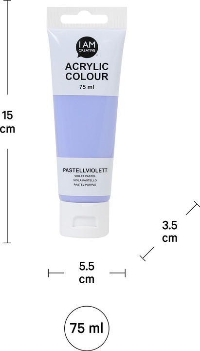 Produktbild I Am Creative Basic Acryl, Acrylfarbe auf Wasserbasis, 75 ml (pastellviolett, 75 ml)