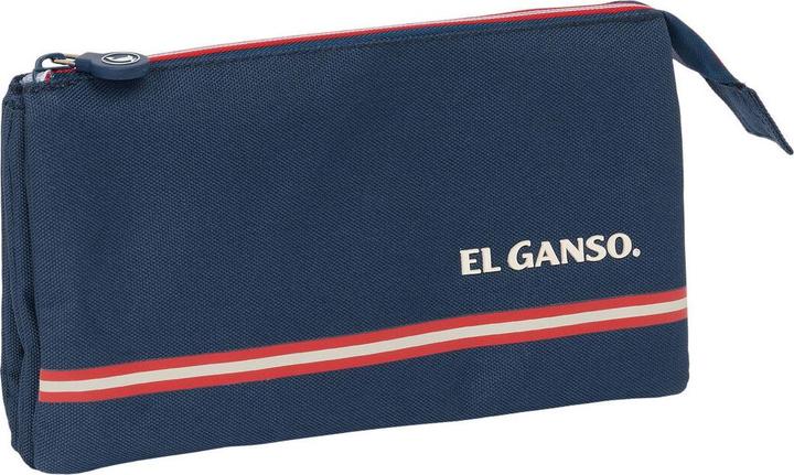 El Ganso Dreifaches Mehrzweck-Etui Classic Marineblau 22 x 12 x 3 cm