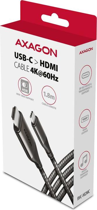 Actual product image Axagon USB C - HDMI (type A) (1.80 m)